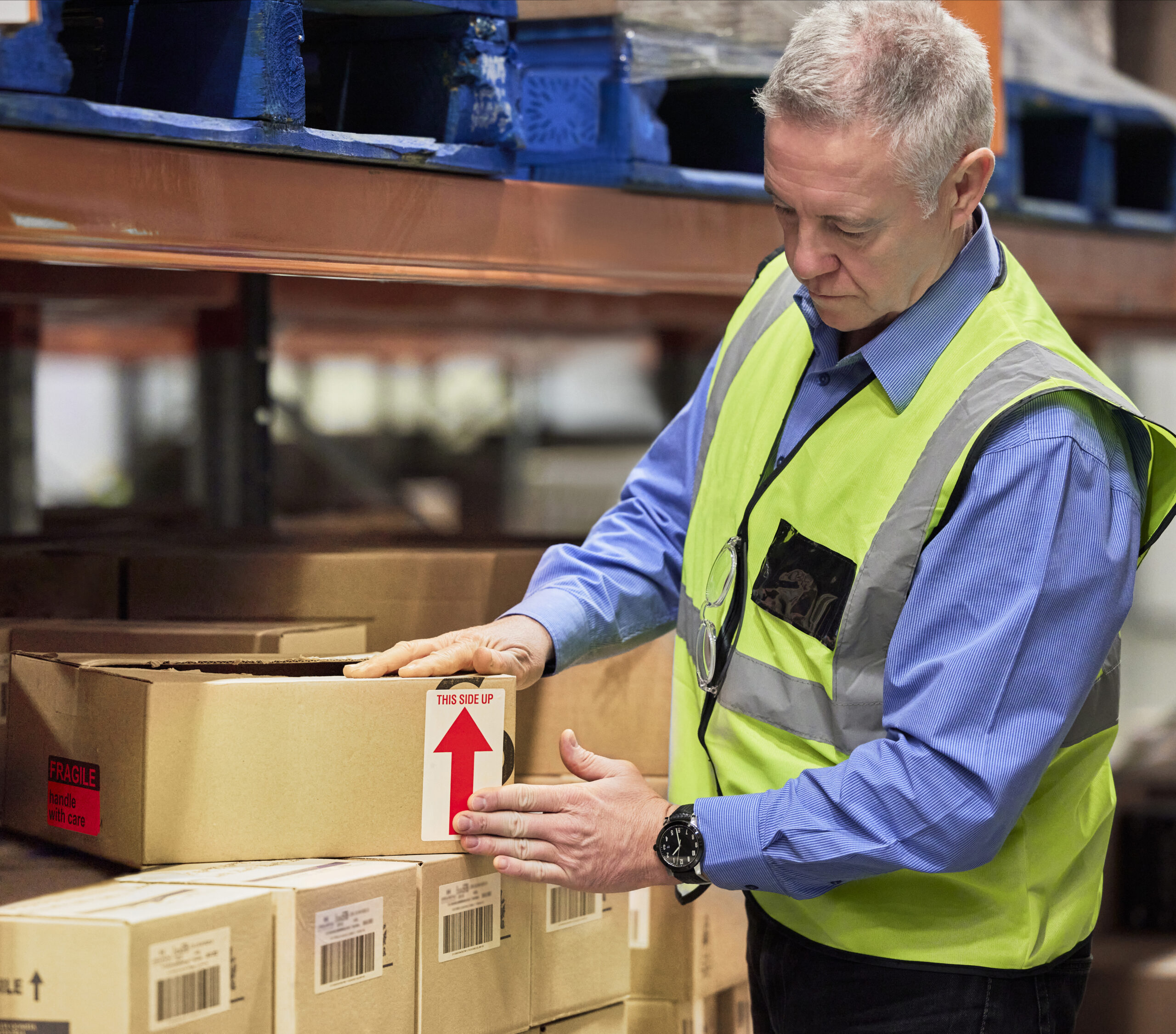 Good work is obvious. Great work is transparent. Shot of a mature man working in a warehouse